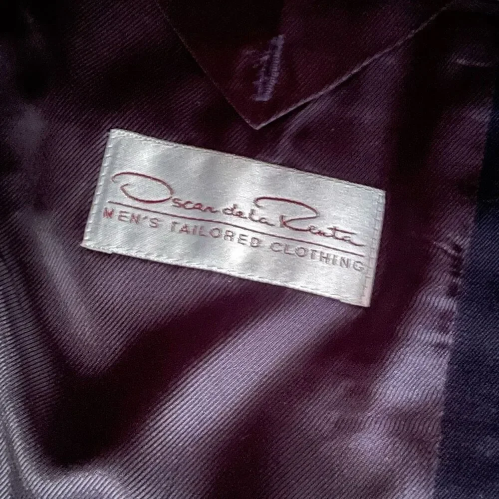 Oscar de la Renta navy blue two button suit jacket blazer men’s size 44R